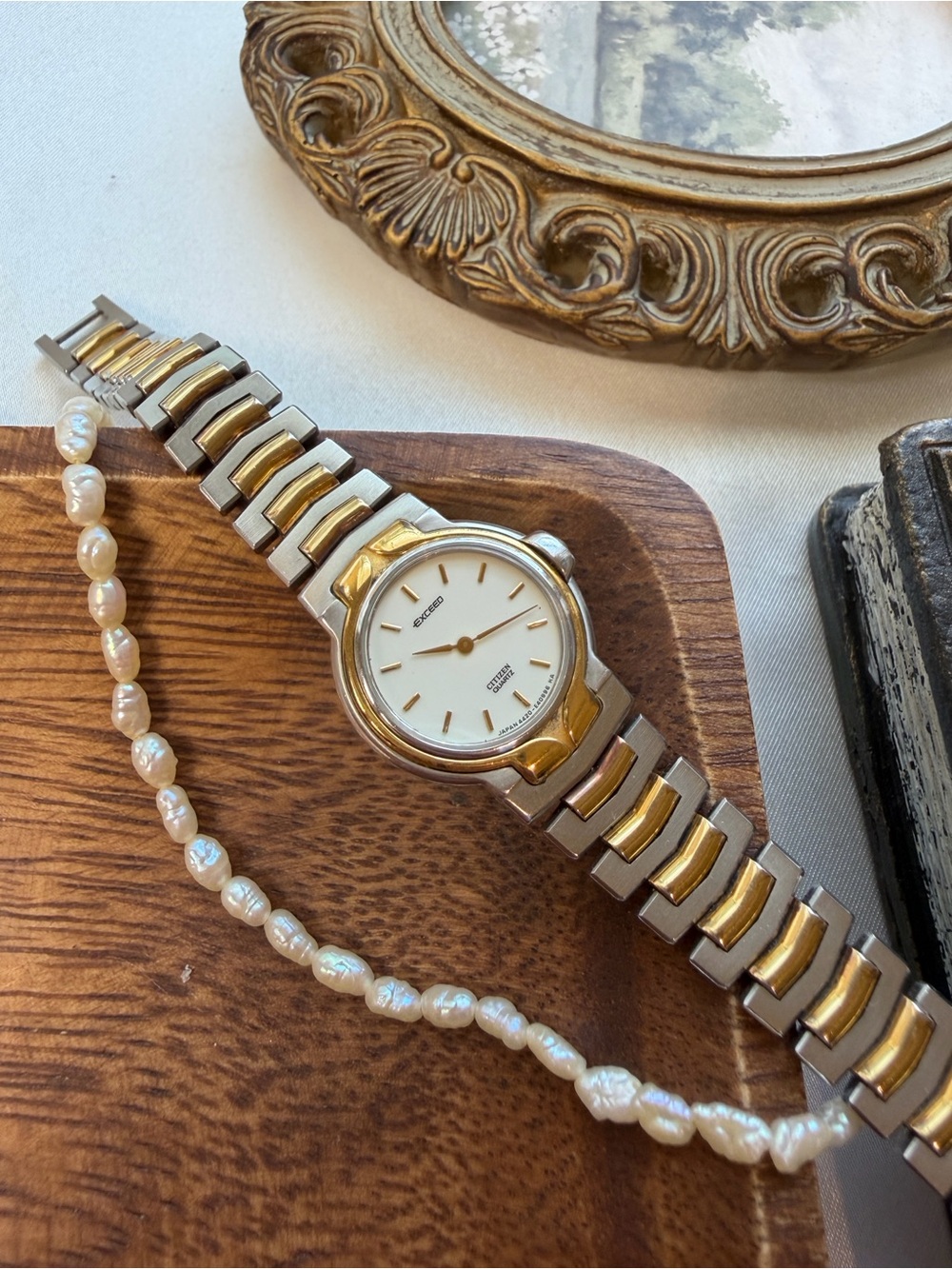 Citizen Two-Tone Gold and Silver Women's Bracelet Watch with White Dial